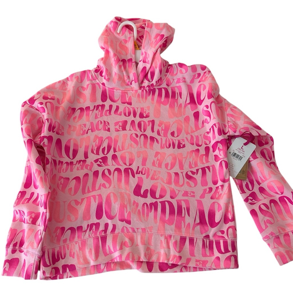 Justice Pink and White Text Hoodie .nice color - Picture 4 of 5